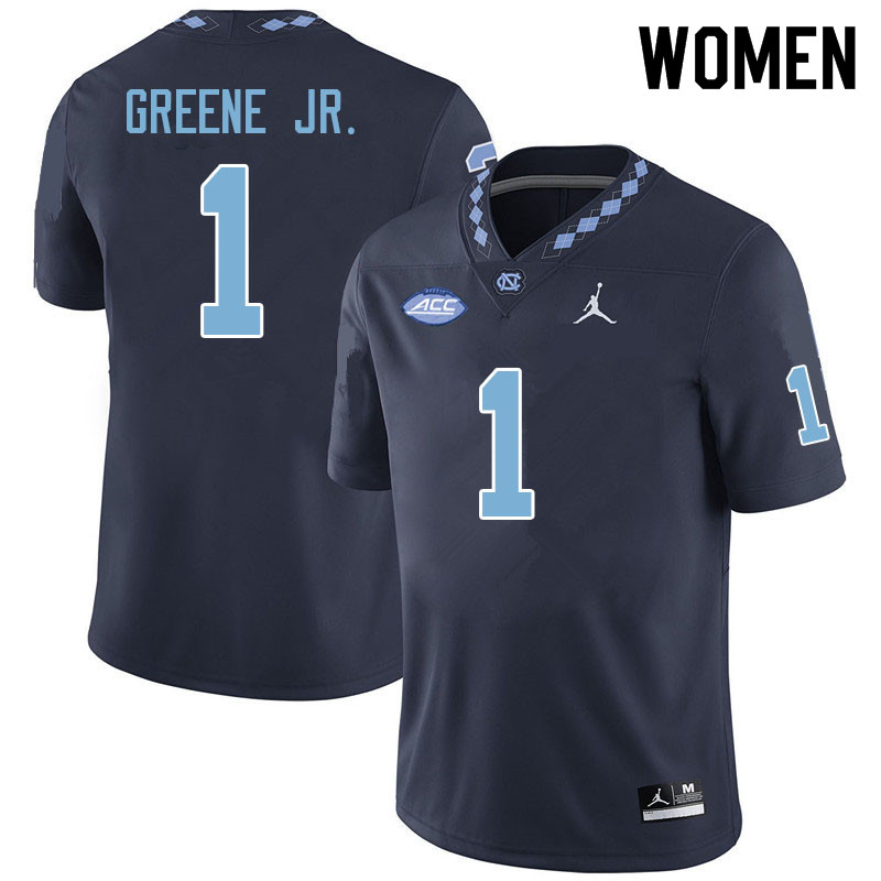 Women #1 Andre Greene Jr. North Carolina Tar Heels College Football Jerseys Sale-Navy